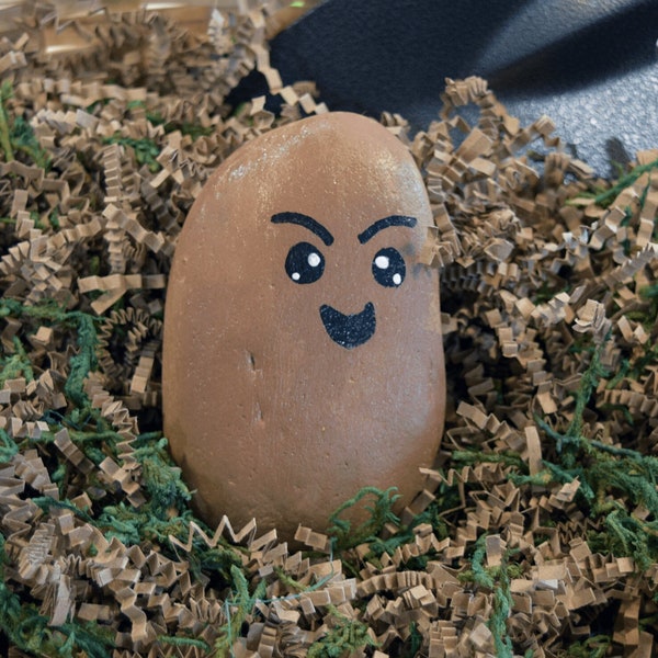 Piper Potato Hand-Painted Garden Rock / Stone / Fruit, Vegetable Rocks