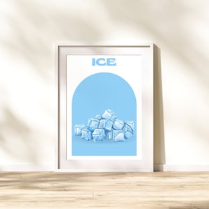 Ice Printable, Cocktail Wall Art, Cocktail Print, Instant Download, Keuken Decor, Bar Cart Print