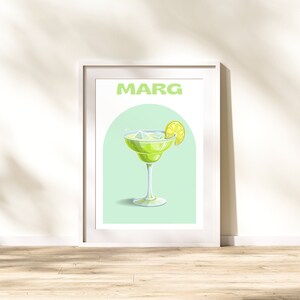Margarita Printable, Cocktail Kunst aan de muur, Cocktail Print, Instant Download, Keuken Decor, Bar Cart Print