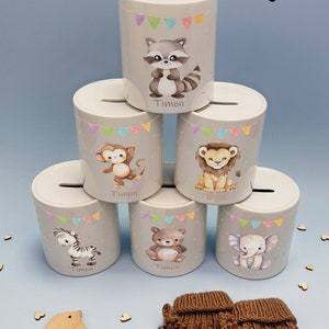 Spardose personalisiert Kind, individuell Namen, Geschenkidee Sparbüchse Babygeschenk Taufe Taufgeschenk Keramik, Taschengeld Sparbox Kinder
