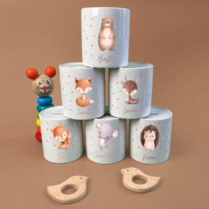 Personalisierte Kinder Spardose individuell, Spardose Kinder, Geschenk Geburt Baby Geschenk Taufe Taufgeschenk Sparbüchse Keramik