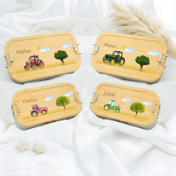 Brotdose Kinder personalisiert, Brotdose Bambus, Lunchbox Kids, Brotdose  Baby, Lunchbox, Feierzwerg Brotdose Traktor, Brotbox Schule - Etsy.de