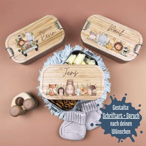 Boîte à lunch bébé personnalisée, animaux de la famille, boîte à lunch enfant, boîte à lunch bébé, boîte à lunch, boîte à lunch nain de fête, école maternelle garderie