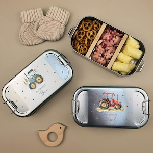 Boîte à lunch personnalisée pour enfants, boîte à lunch tracteur, boîte à lunch pour enfants, boîte à lunch pour bébé, boîte à lunch, boîte à lunch en métal, boîte à lunch scolaire