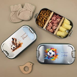 Boîte à lunch personnalisée pour enfants, boîte à lunch de football, boîte à lunch pour enfants, boîte à lunch pour bébé, boîte à lunch, boîte à lunch en métal, boîte à lunch de football, boîte à lunch scolaire