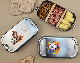 Brotdose Kinder personalisiert, Fußball Brotdose, Lunchbox Kids, Brotdose Baby, Lunchbox, Metallbrotdose Fußball Brotdose, Brotbox Schule