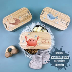 Boîte à lunch bébé personnalisée, créatures marines baleine dauphin, boîte à lunch enfants, boîte à lunch bébé, boîte à lunch, boîte à lunch nain de fête maternelle