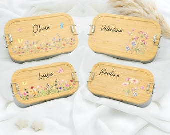 Brotdose Kinder personalisiert, Blumen Brotdose Mädchen, Lunchbox Kids, Brotdose Baby, Lunchbox, Feierzwerg Brotdose, Brotbox Schule