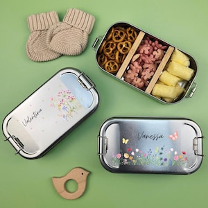Boîte à lunch personnalisée pour enfants, boîte à lunch à motifs floraux, boîte à lunch pour enfants, boîte à lunch pour bébé, boîte à lunch, boîte à lunch en métal, boîte à lunch scolaire