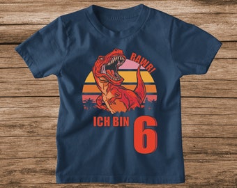 Dino T-Rex Geburstagsshirt 2,3,4,5,6,7,8 | Geschenkidee Kinder Dino