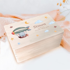 Erinnerungskiste Holz, personalisierte Aufbewahrungsbox Kinder, Geschenk Geburt Aufbewahrungsboxen, Fotobox Aufbewahrung Kindererinnerungen