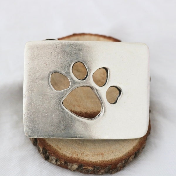 Silver Paw Belt Buckle, Animal Belt Buckle, Cool Handmade Buckle, Antique Silver Plated Belt Buckle, Gift for Her, Husband Gift, Gift, GS213