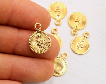 Gold Coin Snake Charms: DIY Jewelry, Boho Necklace (10 Pcs)