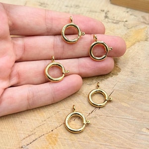 Round Gold Spring Clasps: Jewelry Making Supplies, 17mm (5 Pcs)