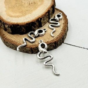 Pendentif serpent ancien en argent, breloques serpent, bijoux bohème (5 pcs)