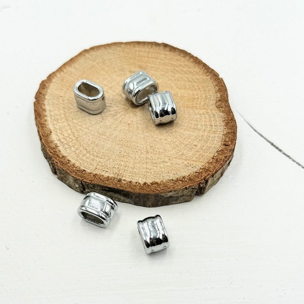 Leather Crimp Beads, Cord Crimp End, Rectangle Pendant Charm, Bulk Beads, Metal Spacer Beads, Connector Bead, Jewelry Craft Making, ZU882 RH