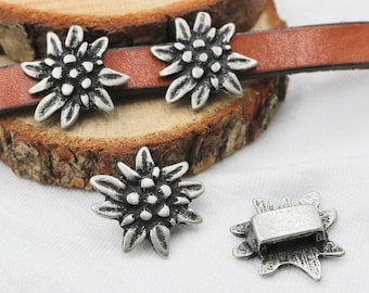 Edelweiss Flower Charms, Flowers Charms, Mountain Flower Pendant, Nature Jewelry, Oktoberfest Pendant, Dirndl Jewelry Pendant, 10 pcs, ZU616