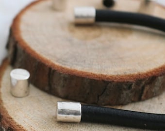 10 Stück antikes Silber Quastenkappen: Runde Kordel Endkappen, Lederarmband Zubehör