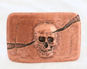 Skull Belt Buckle: Antique Copper Gothic Pewter Buckle