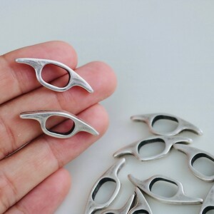 Antique Silver Plated Connector Charm: Jewelry Making Supplies (10mm x 31mm)