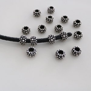 10 Silver Flower Beads: Floral Bracelet Charms (11x8mm)