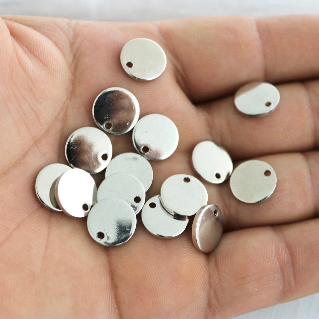 10 pcs Metal Tags Brass Blank Stamping Tag Big Pendants For DIY Jewelry Making 