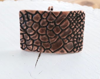 Antique Copper Western Belt Buckle: Rustic Cowboy Accessory