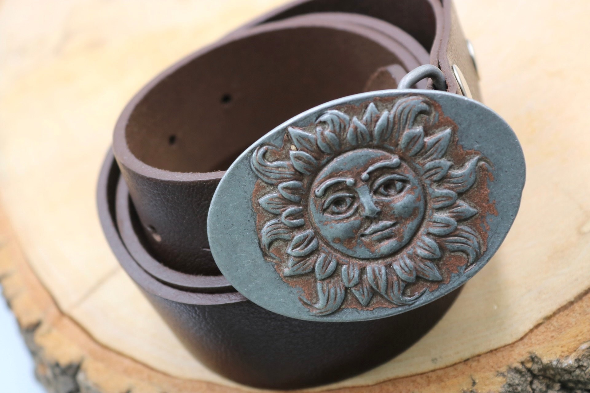 Zamak Sun Belt Buckle, Boho Leather Craft Hardware (40mm) - Etsy
