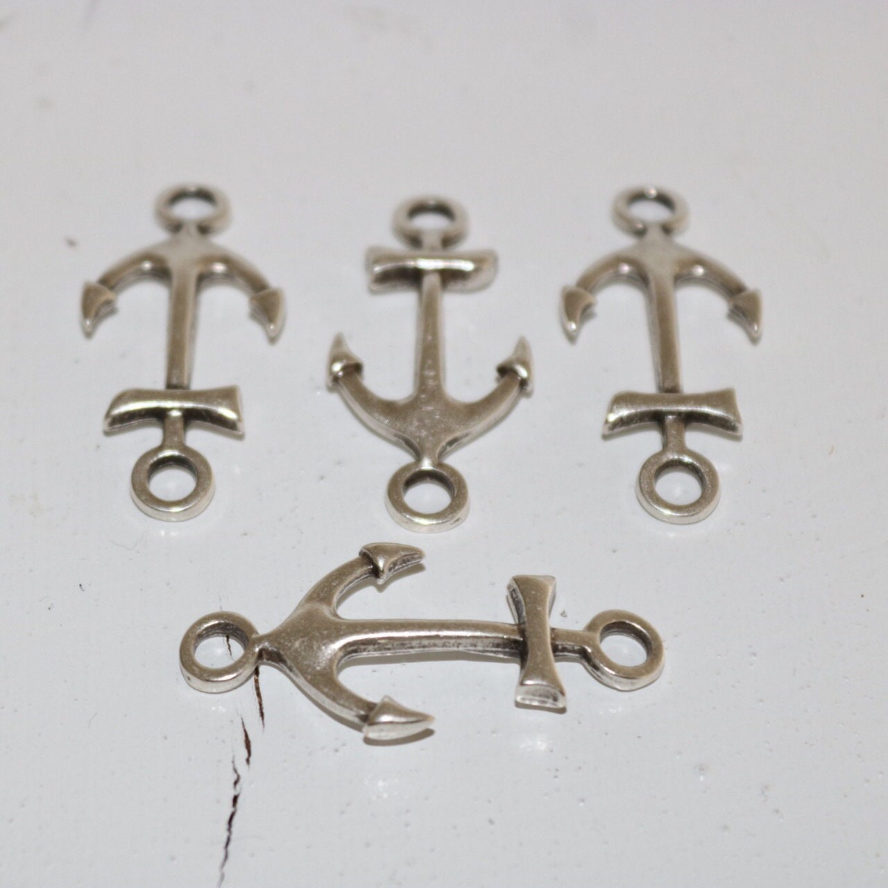 10 Anchor Connector Charm Anchor Charms for Bracelets Silver Etsy