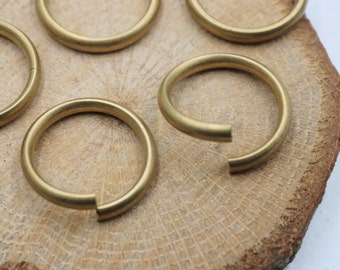 Raw Brass Open Jump Rings: Bulk Jewelry Findings (12mm, 10 Pcs)