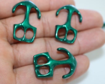 5 Green Anchor Bracelet Connectors: Nautical DIY Jewelry Findings