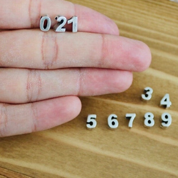 Silver Number Charms Number Spacer Beads Numbers With 09 Etsy