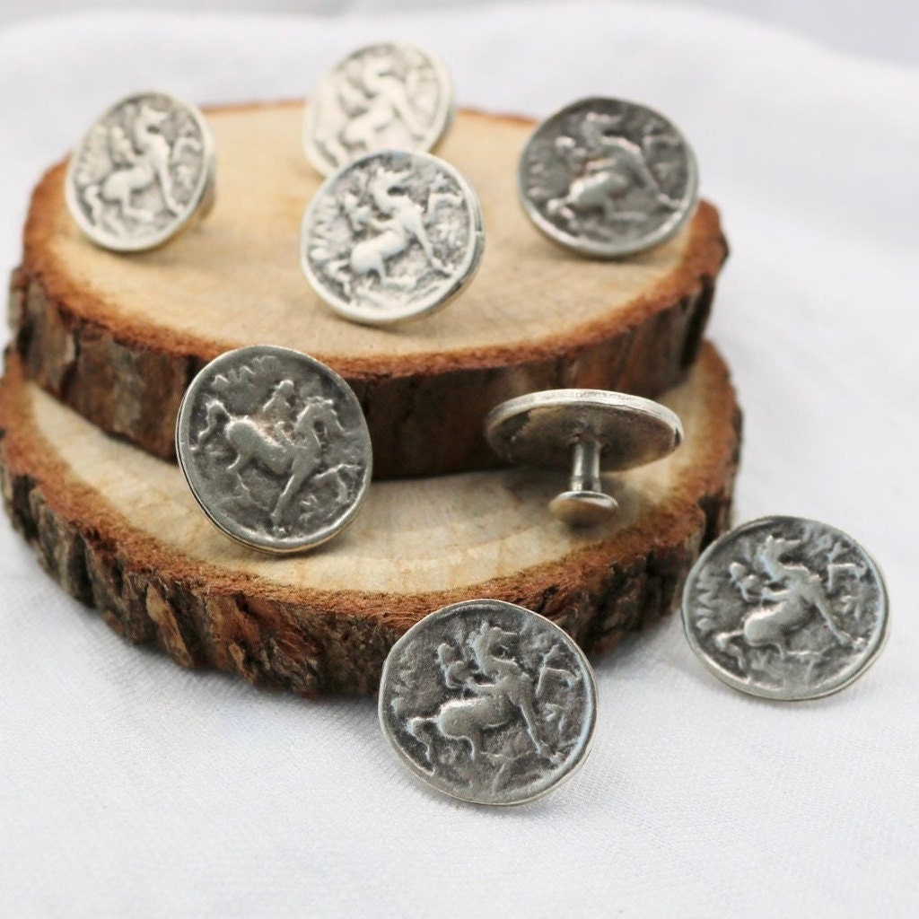 Western Horse Rivet Conchos: Antique Silver Leathercraft Accessory ...
