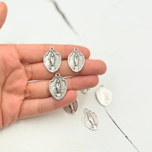 Holy Mary Charms, Miraculous Mary, Religious Charm, Virgin Mary Pendant, Jesus Charms for Necklaces, Christian Charms, Diy Craft, ZU216