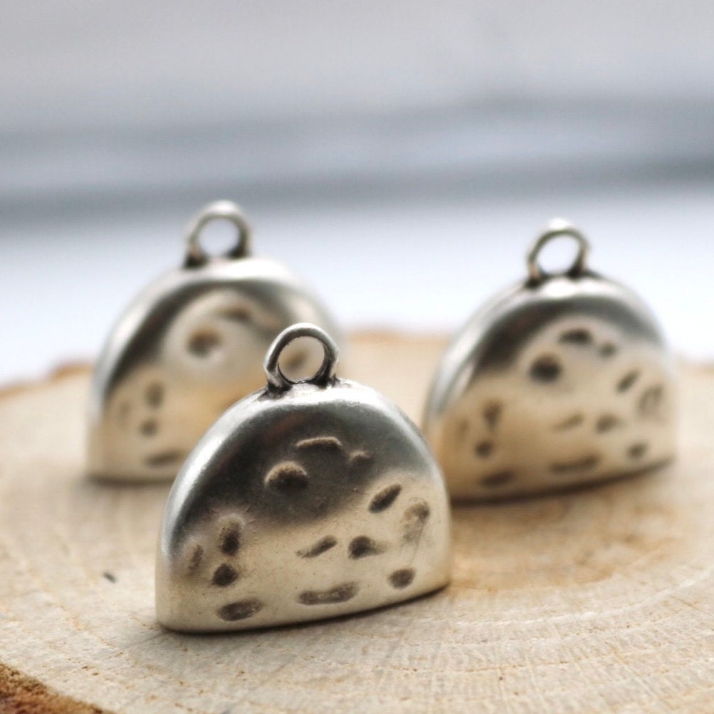 6 Flat Leather End Caps Cord End Crimp Cap Beads Cord Etsy