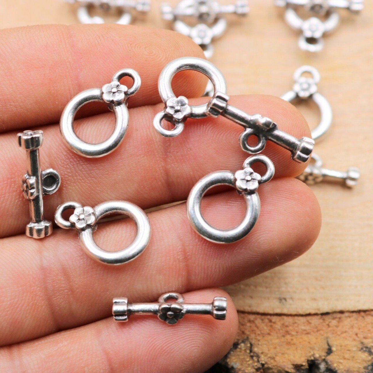 ブレスレット Bottle Opener Closure Bracelet #5936 Bracelet Closures, T Bar Flower Toggle Clasps, Ring T Bar