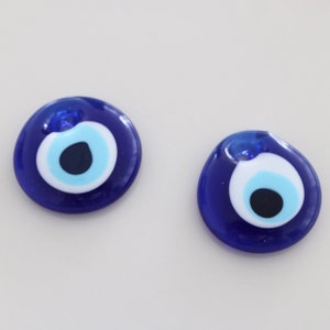 Blue Glass Evil Eye Charm: Turkish Pendant, Good Luck Decor (43mm)