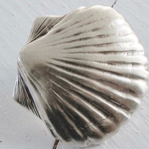 Antique Silver Shell Belt Buckle: Nautical Zamak Buckle, 40mm Belts