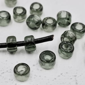 Black Round Glass Pony Beads: Jewelry Beading Craft (9mm, 10 Pcs)