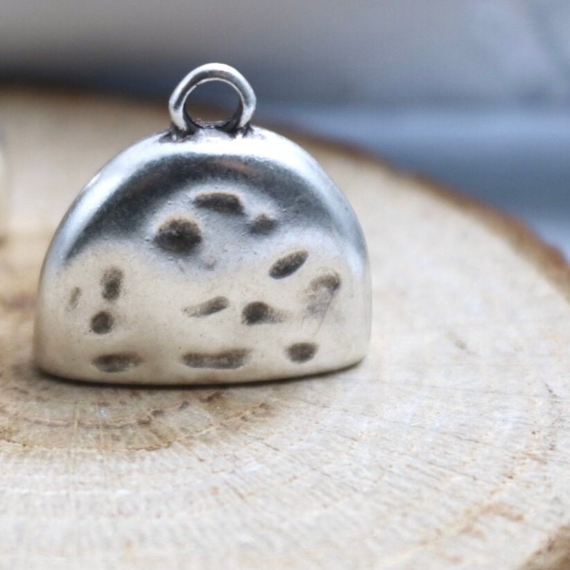 6 Flat Leather End Caps Cord End Crimp Cap Beads Cord Etsy