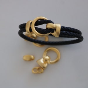 5 Sets Matte Gold Plated Bracelet Clasp: Large Hook Jewelry Connector