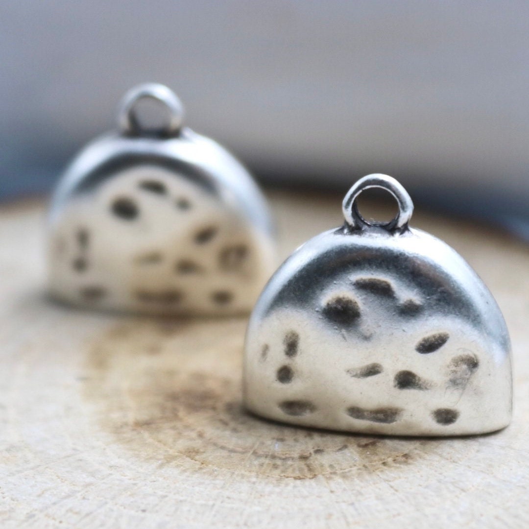 6 Flat Leather End Caps Cord End Crimp Cap Beads Cord Etsy