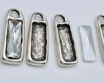 Große leere Lünette Anhänger Charms, Boho Anhänger Rohlinge Einstellungen, Lünette Tabletts Schmuckzubehör, DIY Schmuckherstellung leere Anhänger, 5 Stk