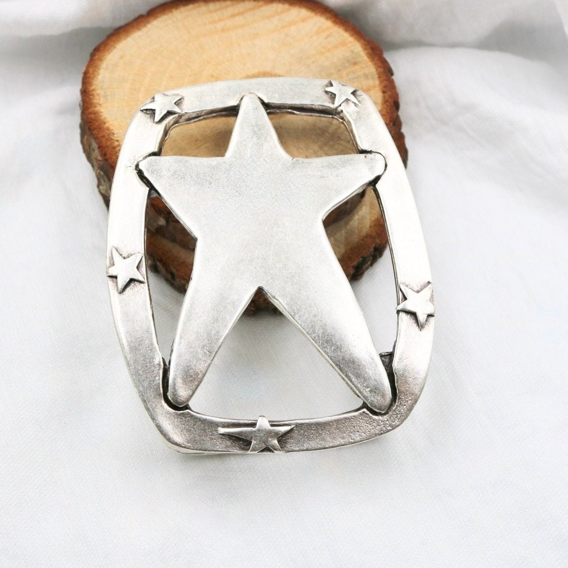 Celestial Velvet Western Belt Silver Buckle Stars Sz M 34\