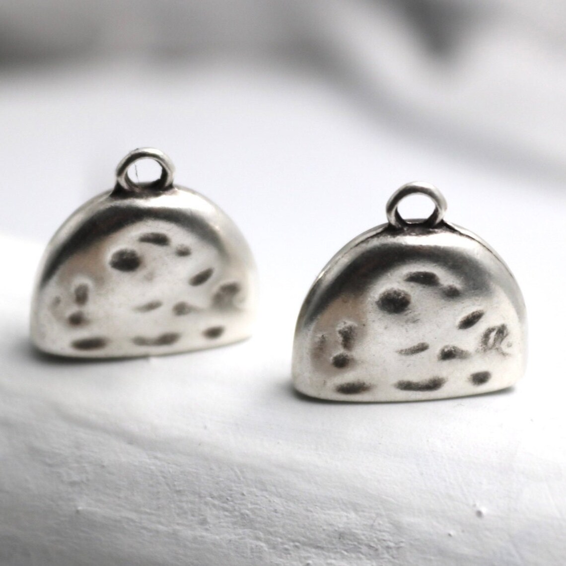 6 Flat Leather End Caps Cord End Crimp Cap Beads Cord Etsy