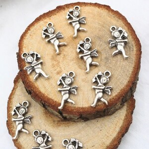 10 Cupid Charms, Cute Cupid Charm for Necklace, Angel Cupid Charm, Earrings Making, Jewelry Findings, Jewelry Making Supplies, ZU147 AS