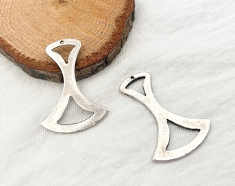Geometrische Ohrring Anhänger: Antik versilberte Komponenten (5 Stück)