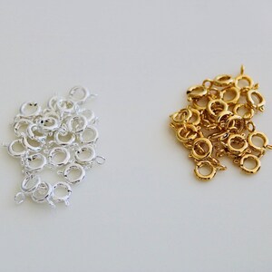 20 Spring Ring Clasps for Chains, Clasps in Gold And Silver, Ring Clasps, Spring Clasps, Lobster Clasps, Gold lobster, Jewelry Making