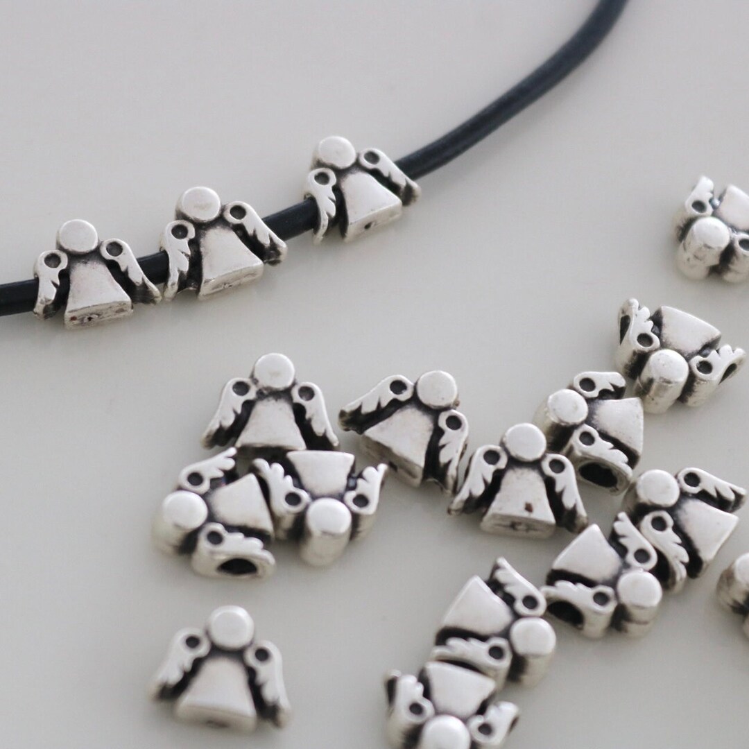 10 Lovely Angel Beads, Zamak Angel Charms, Jewelry Making, Christmas
