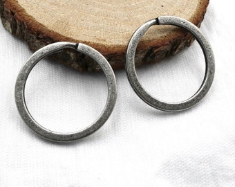 Dark Silver Plated Split Key Ring: 28mm Keychain Findings